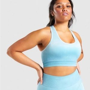 Gymshark Adapt Ombre Seamless Sports Bra In Light Blue Marl/Light Blue